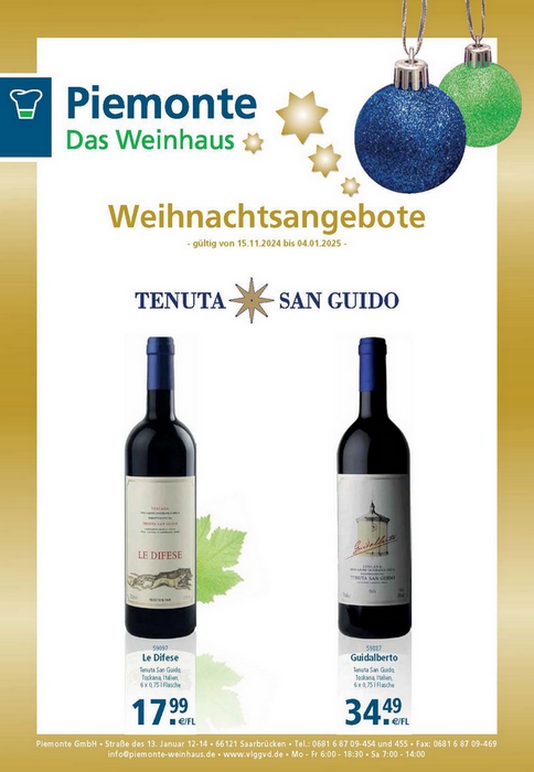 Weihnachtsangebot Piemonte